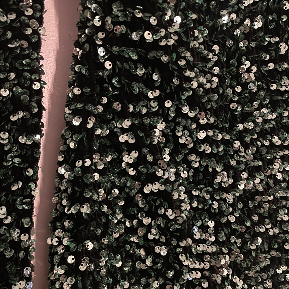 REVOLVE Bardot Sz M Green Sequin Mini Dress - Picture 9 of 12